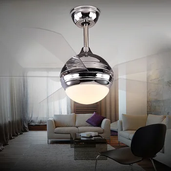 

LukLoy Modern minimalist DC Frequency Conversion Ceiling Fan Light LED Remote Control Fashion Transparent Leaf Restaurant Lamp