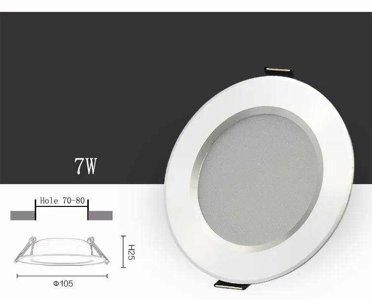 downlighters 1pcs Changeable Led Downlight 5w 7w 9w 12w Ceiling Recessed Light Silver Frame 3 Color Change Warm Nature Cool White AC180-240V smart downlights