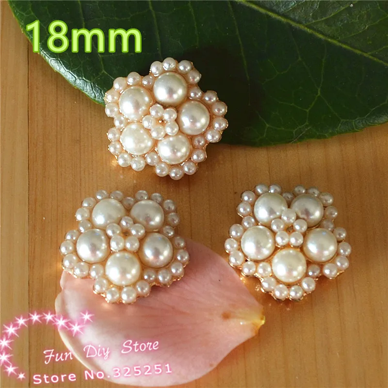 alloy pearl flower 2pcs small garment accessories metal flower free ...