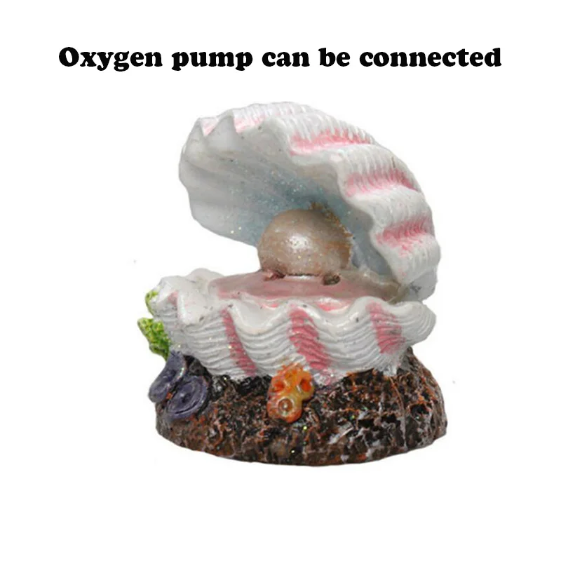 

JU Fish Tank Accessories Aquarium Pearl Shell Air Bubble Stone Fish Tank Bubbling Ornament Connected Air Pump Aquarium Decoratio