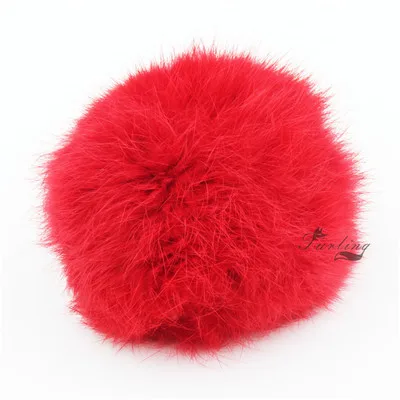 Red Сворачивающий DIY 9/10 см(3,5/4 дюйма) из настоящего кроличьего меха помпонами для цепочек для ключей, сумок, очарование вязаная шапка аксессуары - Цвет: Red