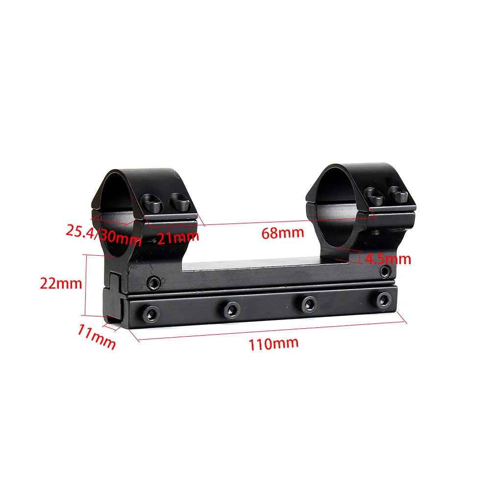 ohhunt Hunting 25.4mm 30mm High Profile 11mm Dovetail Airgun Rings with Stop Pin Windage Elevation Adjustable Scope Mount Ring (2)