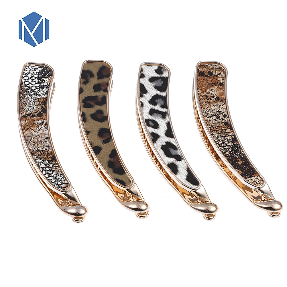 

M MISM Women Sexy Fashion Leopard Hair Accessories Alloy Banana Hair Clip High Quality Snakeskin Style Headwear