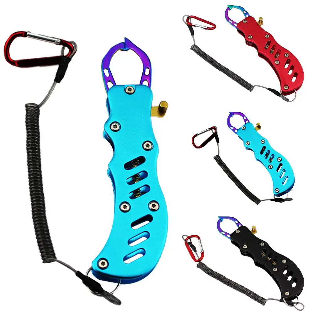 Stainless Steel Split Ring Fish Lip Grip Gripper Scissor with Sheath Lanyard