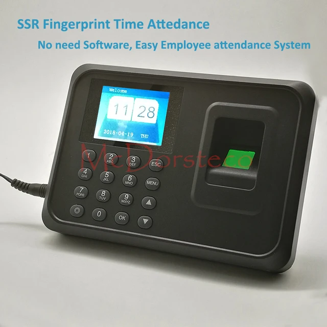 ssr biometric fingerprint time clock recorder attendance employee