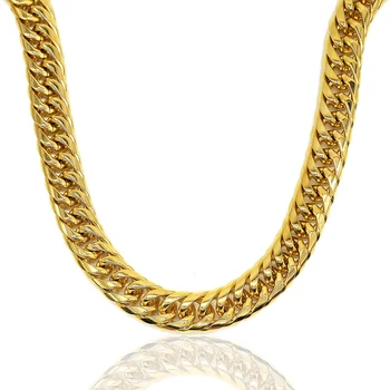 

AMUMIU Gold Filled Necklace Chain for MenWomen girls Necklace Bracelet Gold Chain Necklace High Quality diy charms gift HZN186