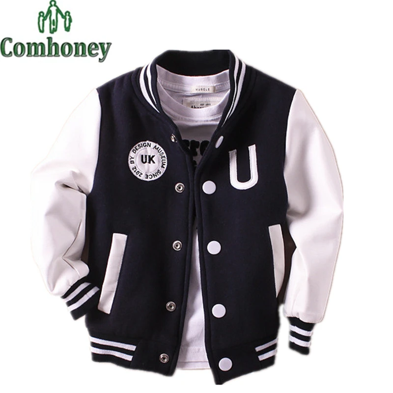 Kids Baseball Jacket Baby Boys Bomber Jacket Football Jersey Girl Windbreaker Baby Outwear Spring Autumn School