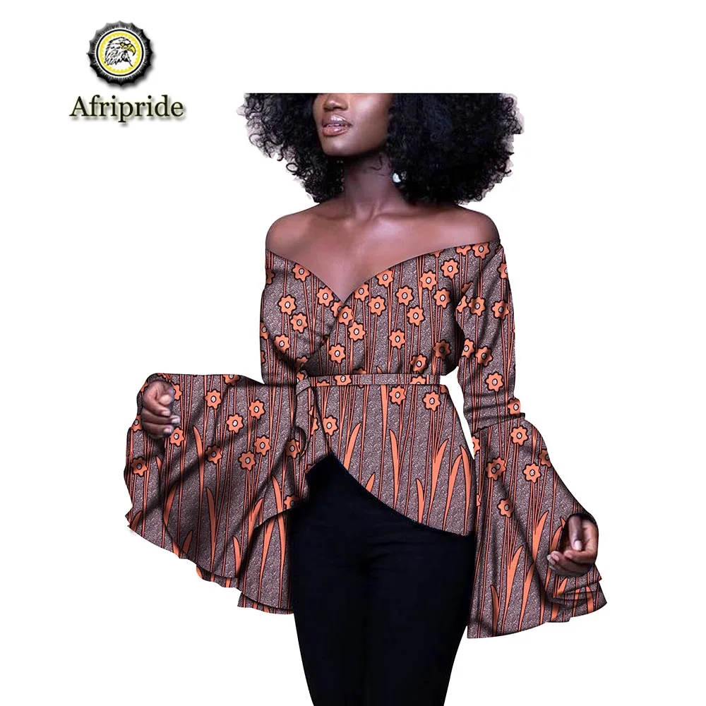 2019 AFRIPRIDE african clothes for women Sleeveless Vest deep V-Neck print short coats sexy free shipping drop shopping S1924004