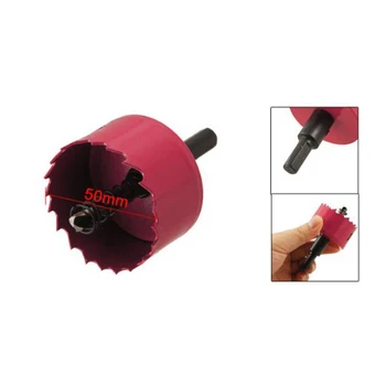 

Red 50mm Diameter BiMetal Hole Saw Wood Alloy Iron Cutter