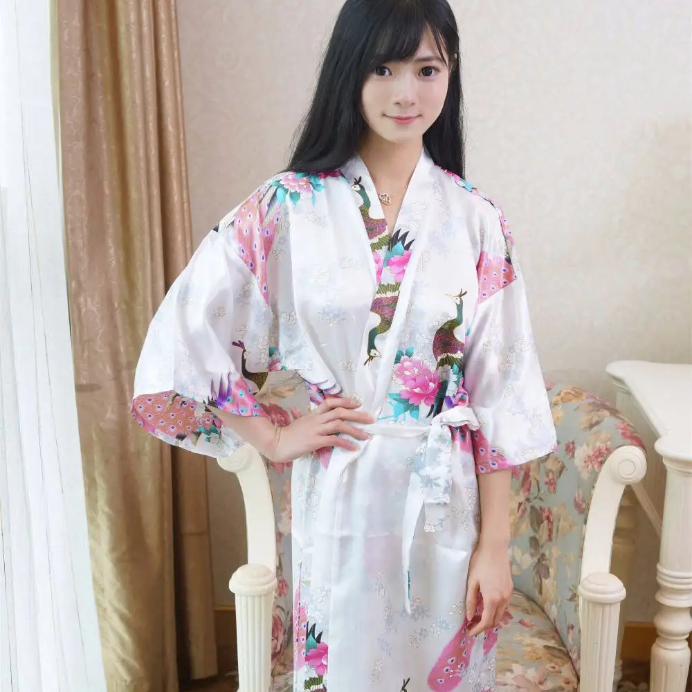 Для женщин шелковый атлас Длинные свадебные платья невесты халат кимоно халат Feminino банный халат большие Размеры пеньюар Femme сексуальный халат - Цвет: AS the photo