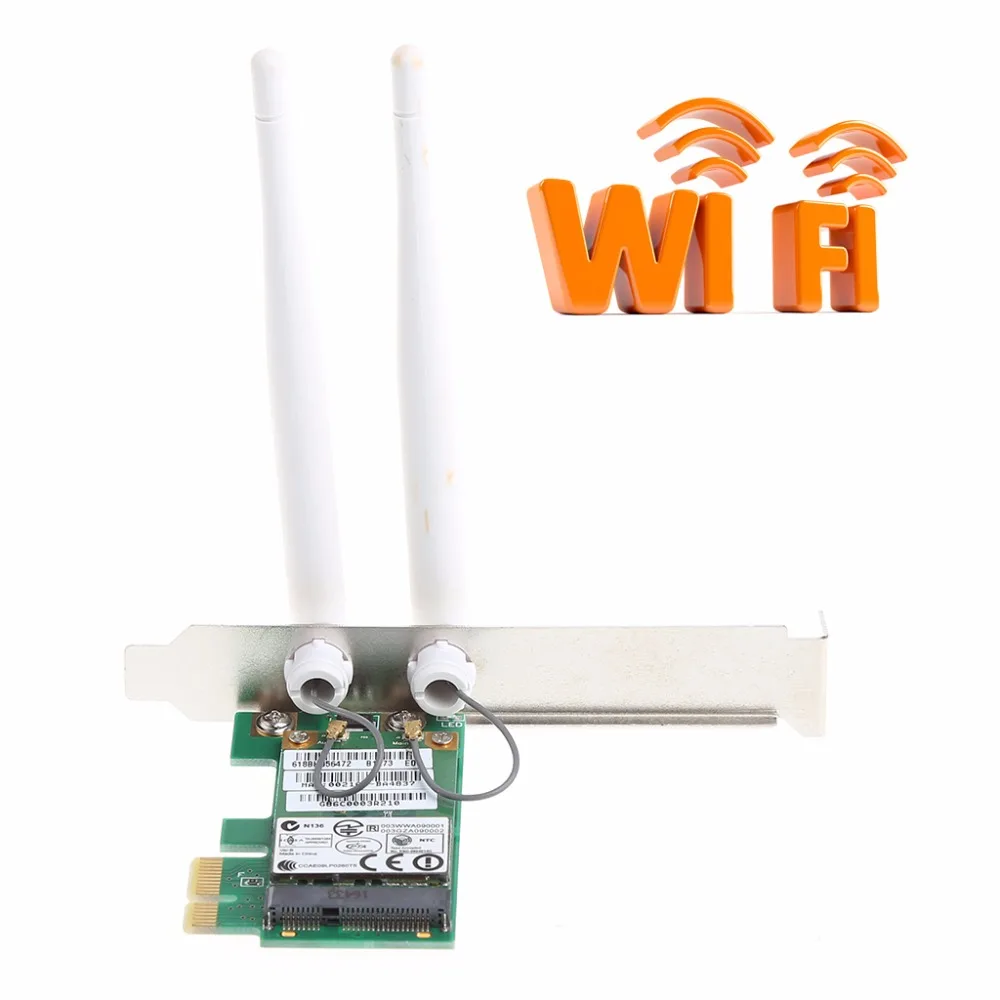 AR9281 рабочего Wlan Беспроводной Wi-Fi карта pci-e адаптер PCI-1X 300 м с двойной несъемная антенна