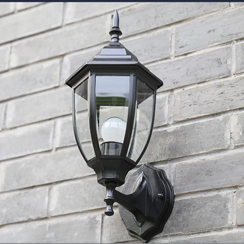 Европейский уличный алюминиевый настенный светильник E27 светодиодный водонепроницаемый настенный светильник для гостиницы прохода коридора сада наружная настенная вилла уличный парк