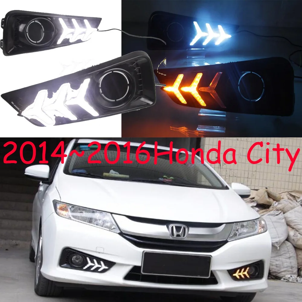 1 Set DRL Daytime Running Lights Daylight 2018~2019/2014~2016year Fog Lamp Cover With Turn Yellow Signal Light For City | Автомобили и