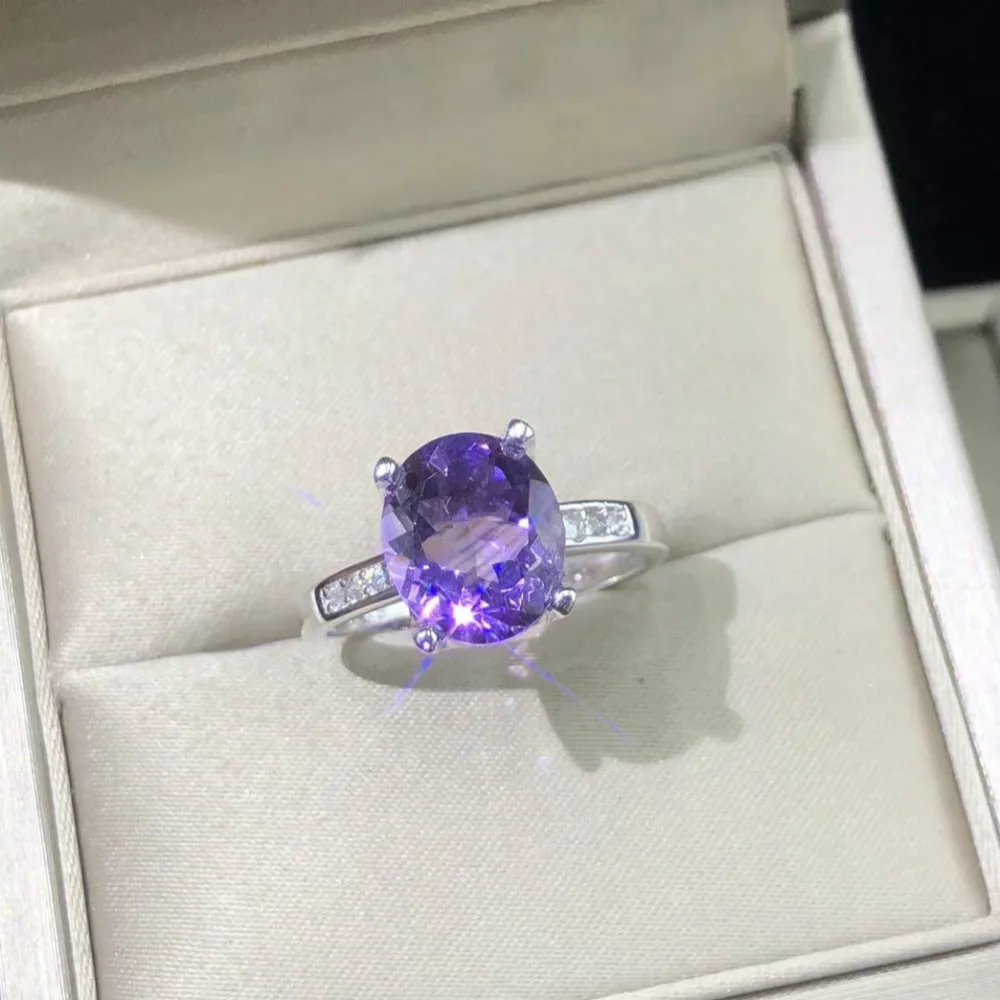 Buy SIDHARTH GEMS 5.25 Ratti 4.00 Carat Amethyst Silver Plated Ring Katela  Ring Original Certified Purple Natural Jamuniya Stone Ring Astrological  February Birthstone Adjustable Ring Size 16-27 at Amazon.in