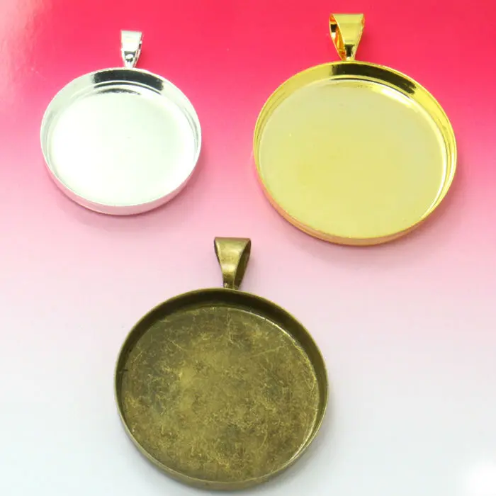 Wholesale 6Unids with inner 25mm Silver/Gold/ Antique Bronze Plated