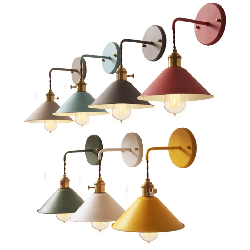 

SEETTEMBRE Modern Wall Lamps Metal Living Room Bedroom Bedside Wall Light Colorful E27 Decoration light EMS Free Shipping