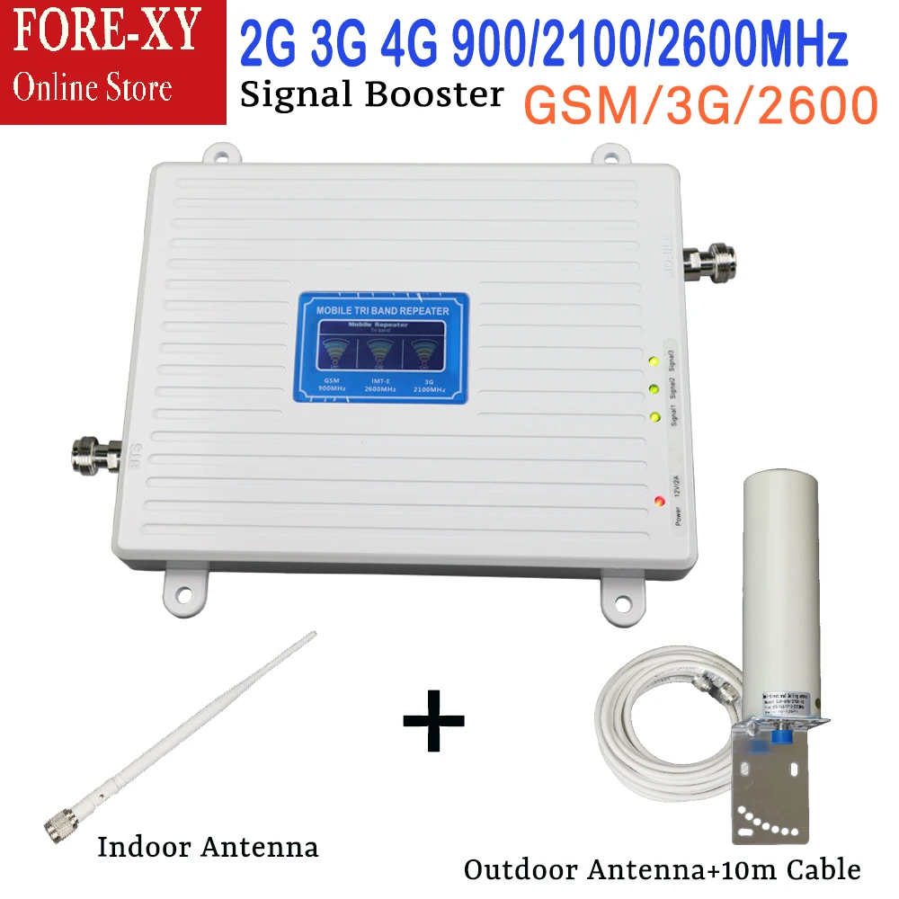 

2G 3G 4G GSM 900 WCDMA FDD LTE 2600 Cell Phone Signal Booster GSM 3G 4G Repeater 900 2100 2600 Cell Phone signal amplifier