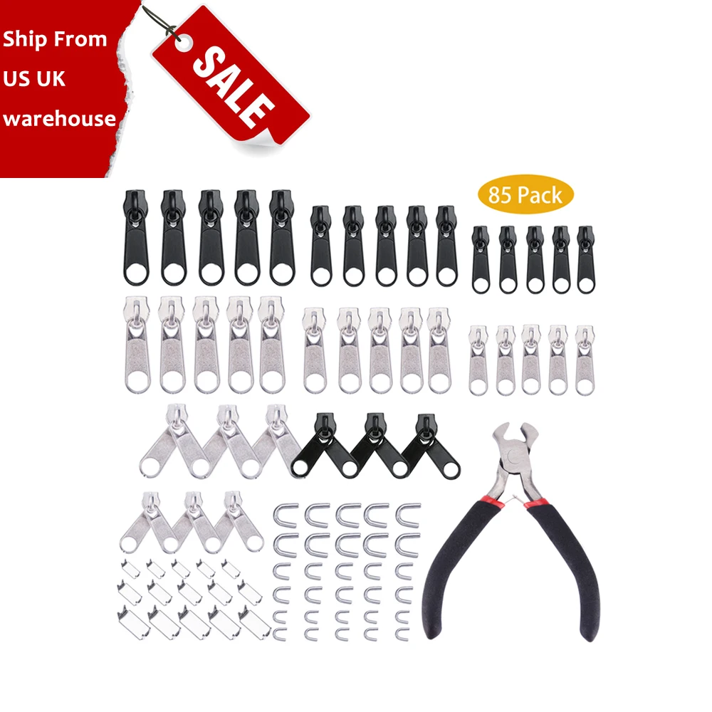 UK/USA In Stock Zipper Repair 85pcs Kit Tools For Clothing Garment