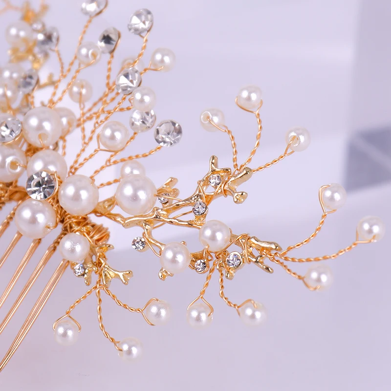 Gold Color Hair Combs (10)