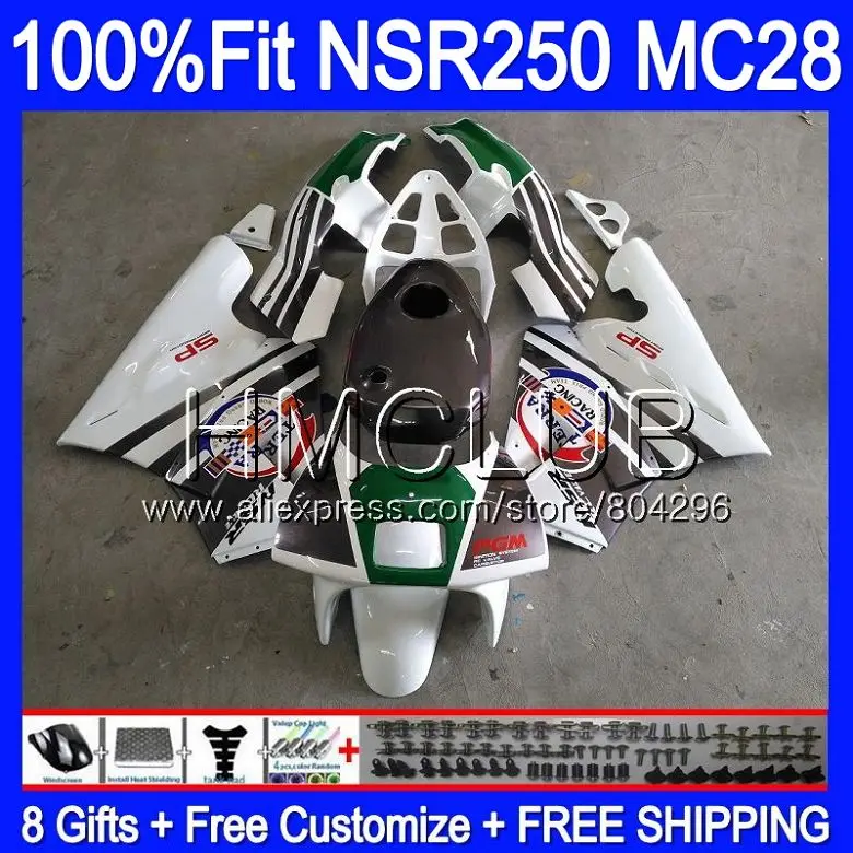 

Body For HONDA MC28 PGM4 Green white NSR250R 94 95 96 97 98 99 96HM2 NSR250 R NSR 250R 1994 1995 1996 1997 1998 1999 Fairings
