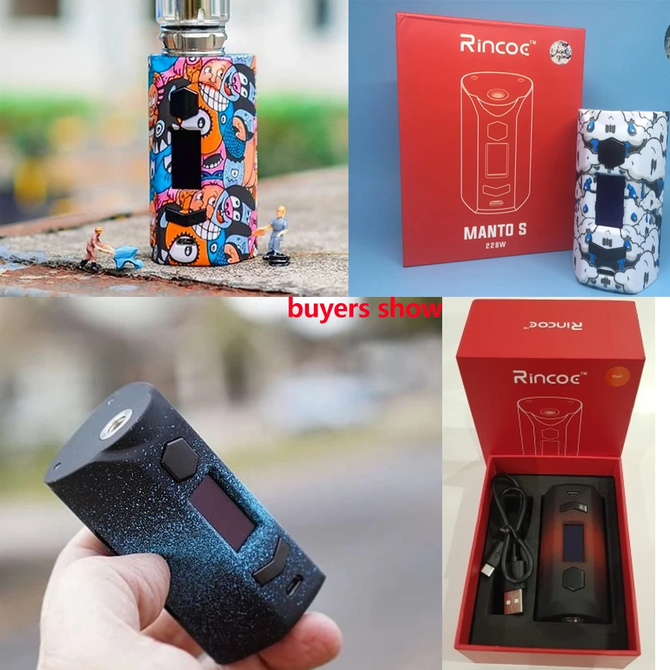 Новейший Rincoe Manto S Mesh 228W mod fit 6 мл Metis Mix Tank Питание от двух аккумуляторов 18650 Быстрая