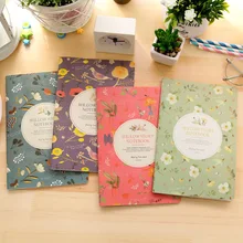 Kawaii Stationery Cute Flowers Birds notebook A5 Notepad 32 sheets Painting Of Diary Book Journal Record Office School Supplies