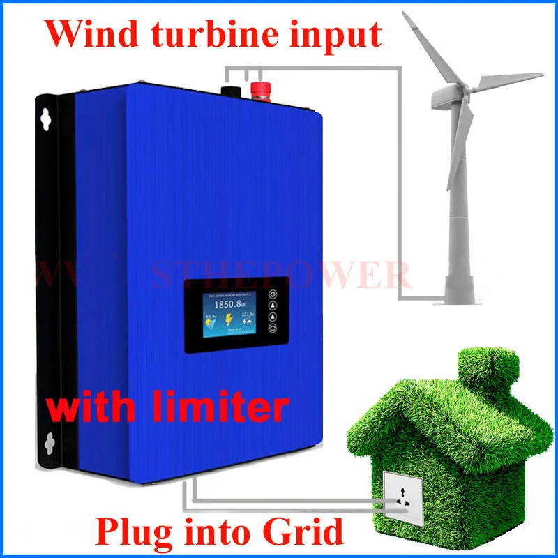 1000W Wind Power Grid Tie Inverter with Dump Load Controller/internal limiter for 24v 48v 60v 72v AC DC wind turbine generator 1000W Wind Power Grid Tie Inverter with Dump Load Controller/internal limiter for 24v 48v 60v 72v AC DC wind turbine generator