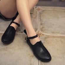 Artmu/Новинка; художественная женская обувь из натуральной кожи; Повседневная обувь в стиле ретро; мягкая обувь ручной работы на плоской подошве с глубоким носком; 258-1