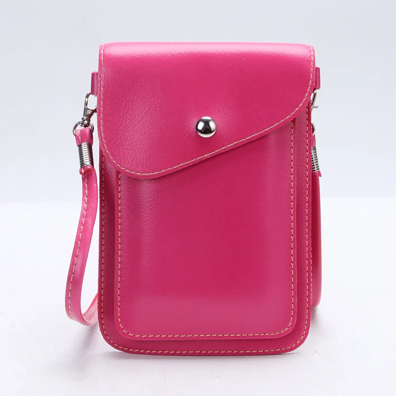 Osmond Маленькая женская сумка, кожаные сумки через плечо для сотового телефона, винтажный клатч, коричневые сумки на плечо, Женская сумочка, Bolsa Feminina - Цвет: Rose