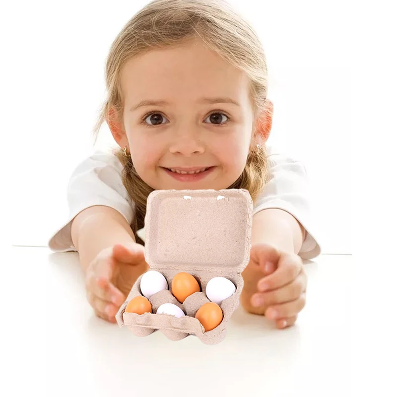 

2019 New Fun Fashion Group Boxed Simulation Toy Duck Eggs Wooden Yolk Pretend Kitchen Cooking Baby Toy Children Play House Toy