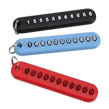 

Auto Vehicle Phone Number Card Keyring Phone Number Plate Car Keychain Anti-lost Car Styling Accessories
