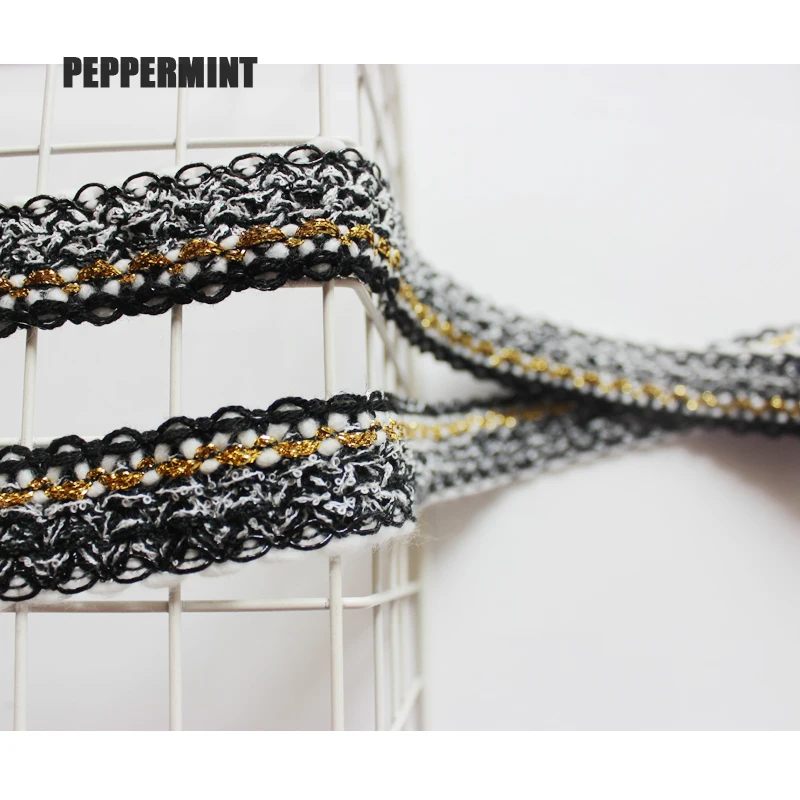 

1yard 3cm Thick Woven Trim Golden Braid Webbing jacquard Rope Trim Golden woven Lace Sewing Accessory for Garment DIY vintage