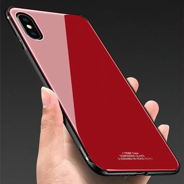 Tempered Glass Case for iPhone 8 Plus 7 X Luxury Hybrid Back Cover Shockproof Sleeve Hard