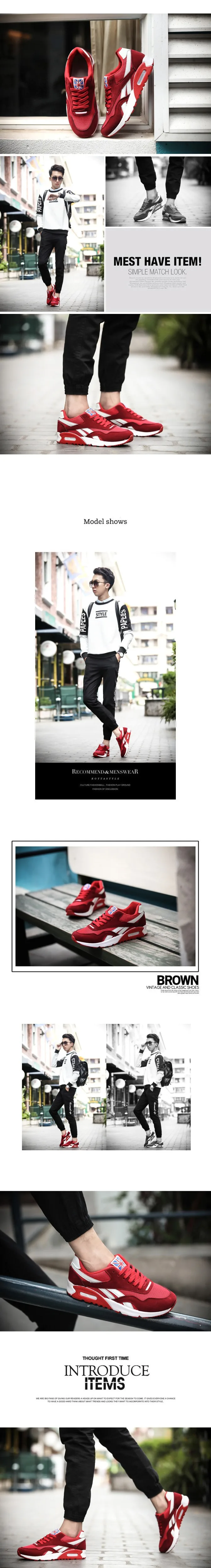 KipeRann/Новое поступление; мужские кроссовки; сезон весна; уличные спортивные кроссовки; спортивные кроссовки с дышащей сеткой; Мужская обувь; цвет черный, красный, синий