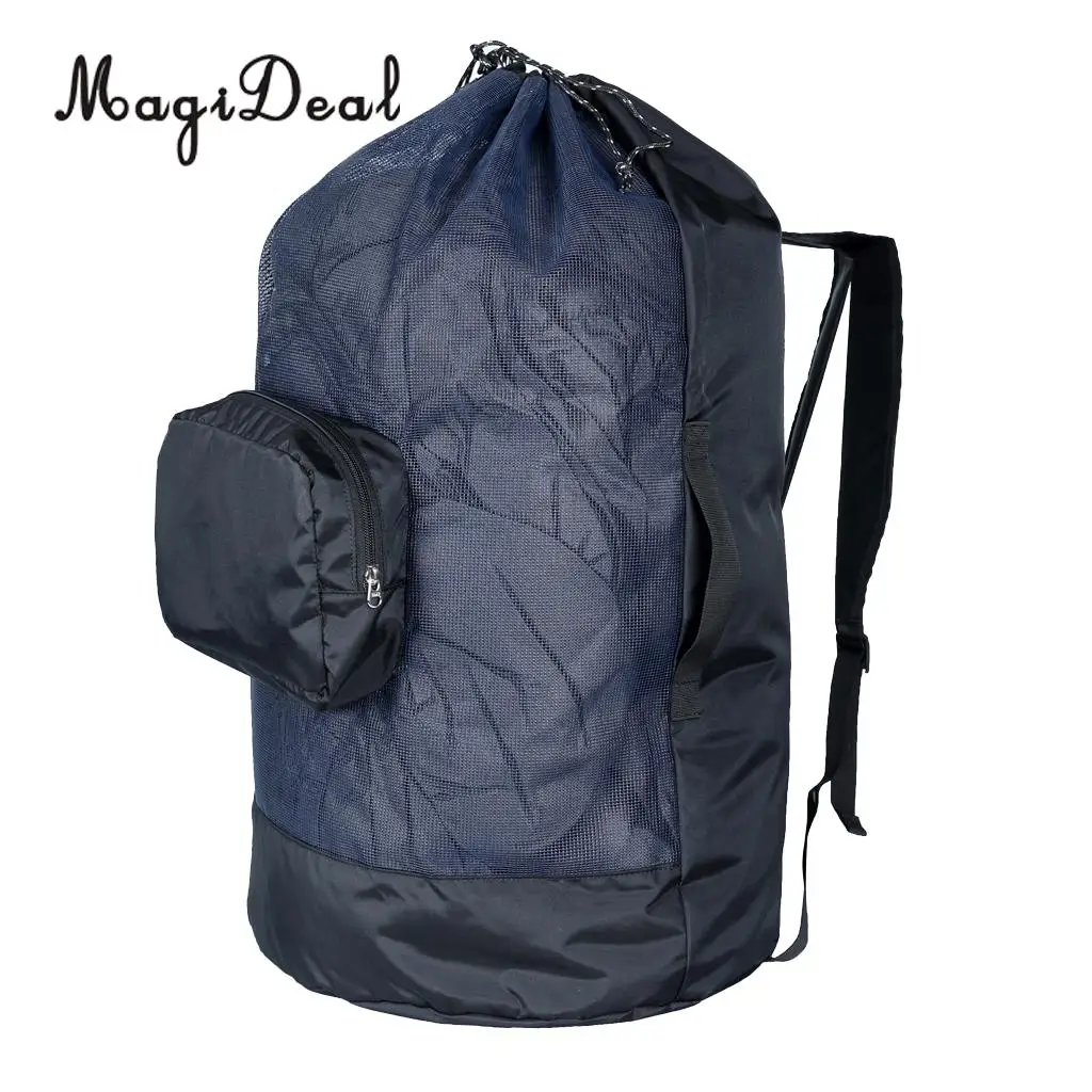 MagiDeal Lightweight Foldable SCUBA Snorkeling Mesh Duffel Backpack Dive Bag w/ Compact Pocket for Diving Swimming Accessories