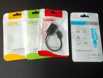 

1000pcs 8x14cm clear zipper Plastic Retail Packaging bag,Poly pack bag For USB data charging cable hang hole package bags