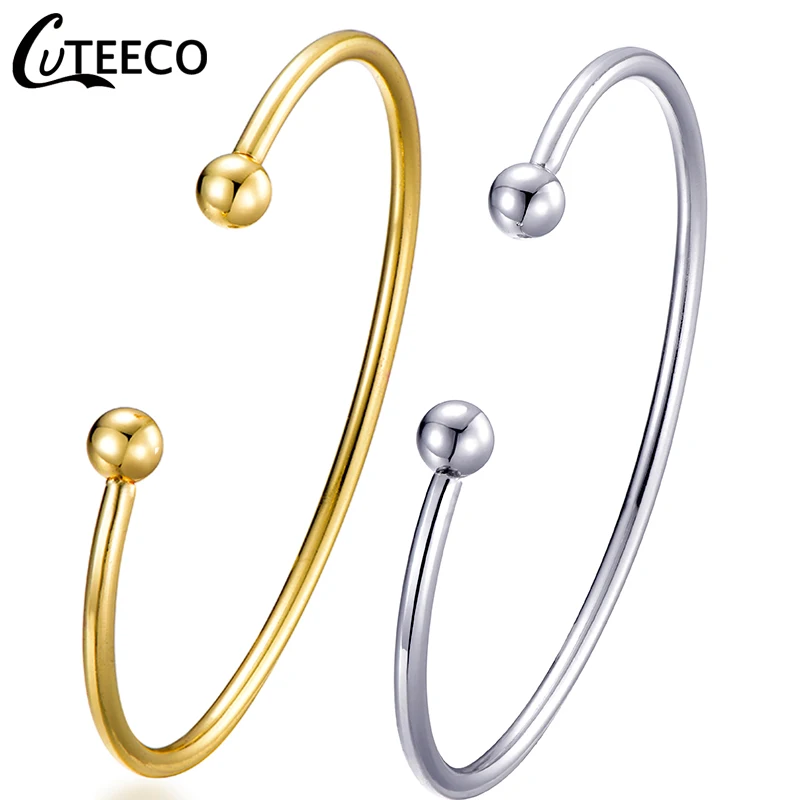 CUTEECO простой: золото серебро цветной шарм Открытый браслет европейский стиль