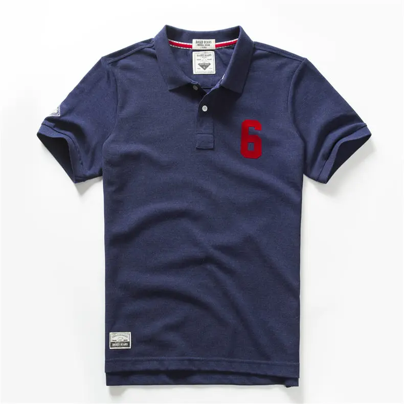 2019 Short Sleeve Polo Shirt Men Summer Antique Pattern Solid Cotton Men Polo Shirts Male Quick Dry Quality Brand Tshirt Tops 01