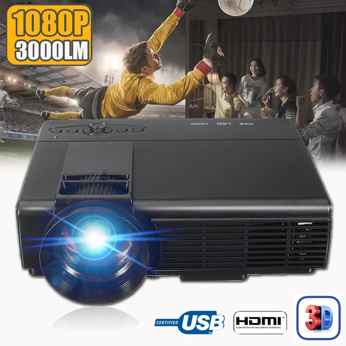 50 Lumens 3D 1080P Projector Full HD Home Theater Multimedia VGA USB HDMI LED Projector lcd Beamer VGA 50 Lumens 3D 1080P Projector Full HD Home Theater Multimedia VGA USB HDMI LED Projector lcd Beamer VGA