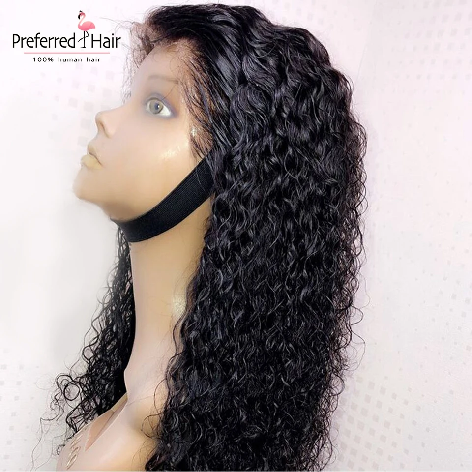 Preferred Pre Plucked Curly Human Hair Wig Glueless Full Lace Wigs With