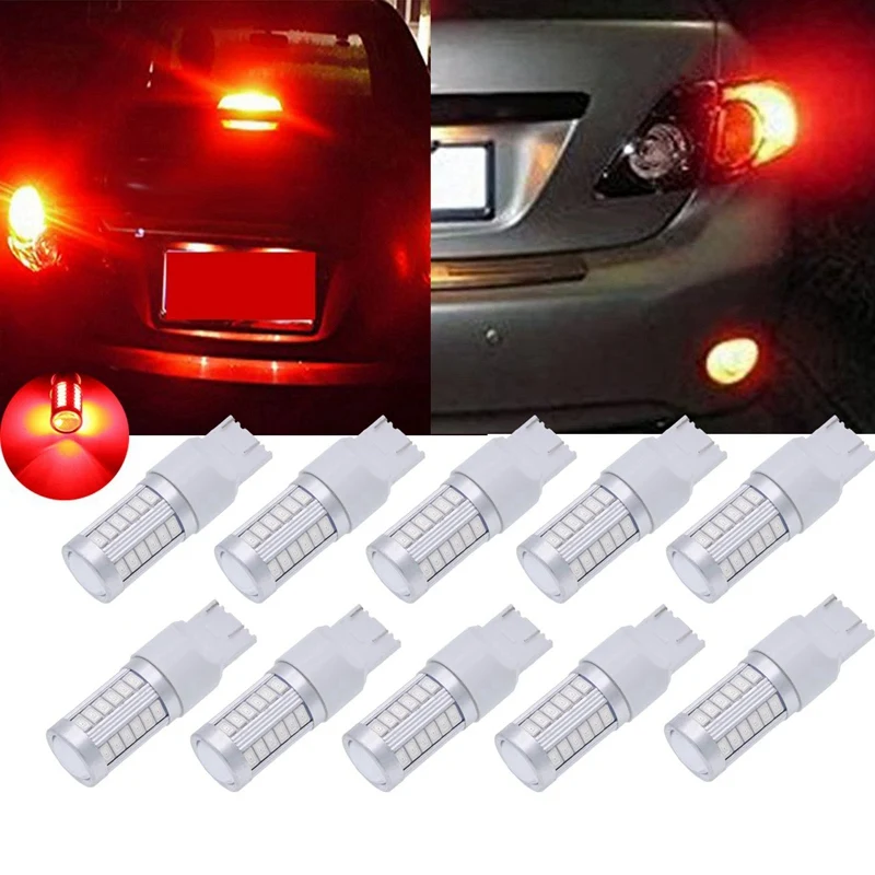 

7443, 992, T20 Led Bulbs Red 900 Lumens Super Bright Turn Signals Light Brake Stop Parking Light Back Up Reverse Light Tail Li