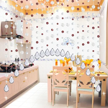 

20 Meter 11 Color Party Home Decorations Built-in French Window Crystal Arylic Glass Beads Rope Curtain Hanging on Screen Beads