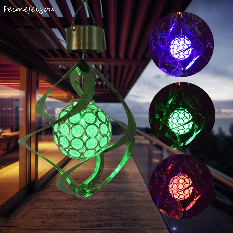 Landscape Lights Rainbow Color Changing Solar Spot Lights Garden Wall Decor