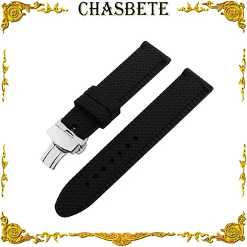 

22mm 24mm Silicone Rubber Watch Band for Citizen Watchband Men Women Resin Strap Wrist Loop Belt Bracelet Black + Spring Bar