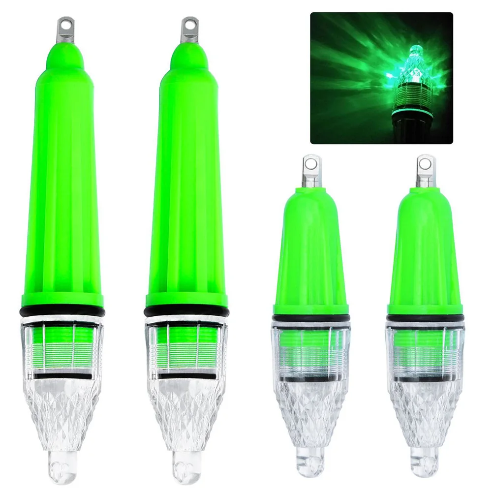 

4pcs Fishing Light Green LED Underwater Super Waterproof Night Fishing Light Lure for Attracting Bait and Fish Deep Drop