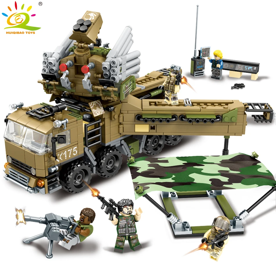 

704pcs Military Army soldier Command Vehicle Truck Building Blocks Compatible legoed City Police Figures Enlighten children Toys