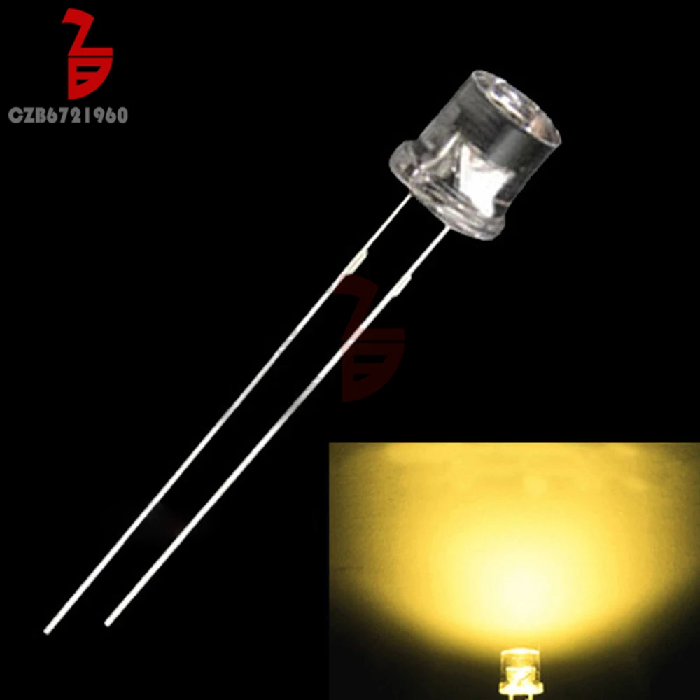 100 шт. 5 мм диодный плоский верх белый красный зеленый синий желтый Smd Smt Led водная
