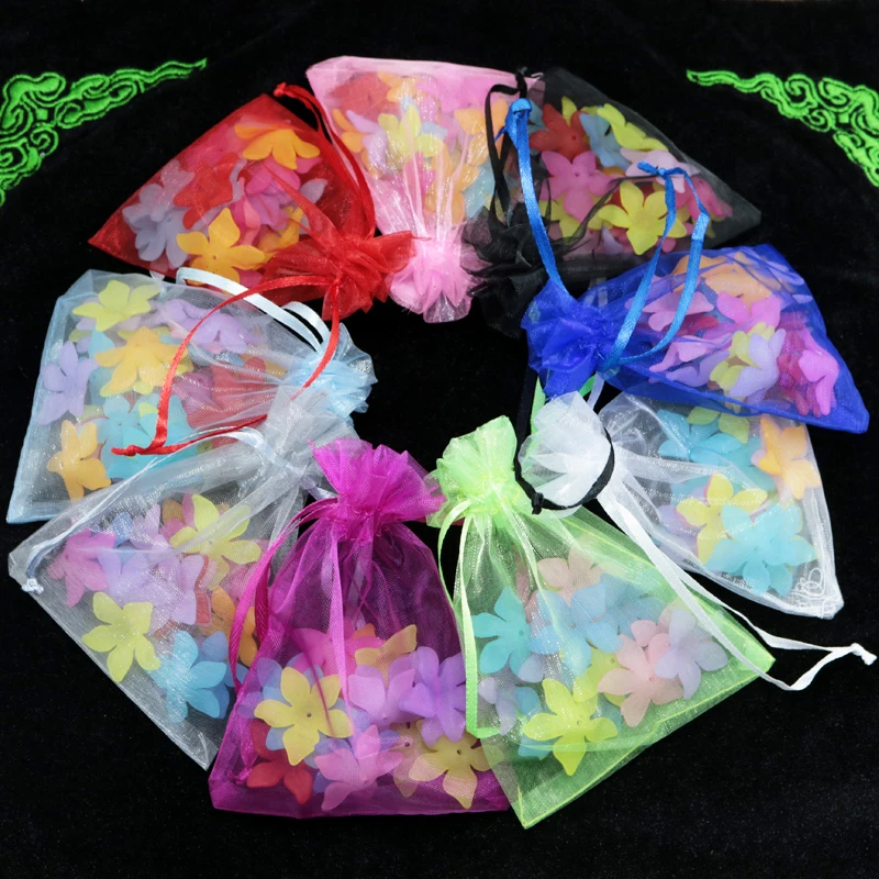 Wholesale 500pcs High Quality 17x23cm Large Organza Bag Random Mixed Color Wedding Gift Candy