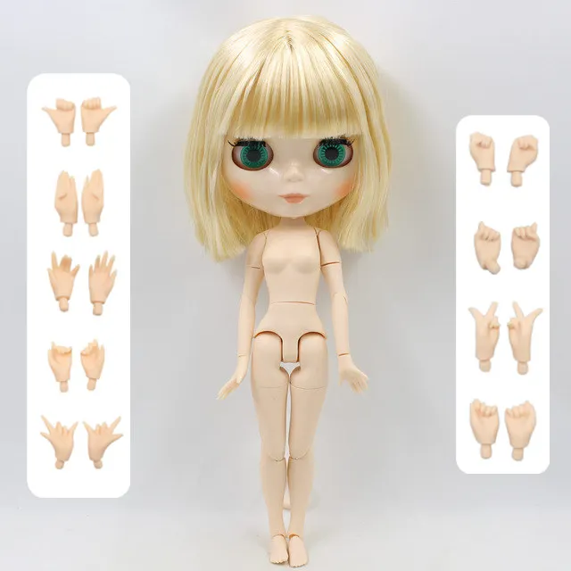 Ледяная фабрика blyth кукла 1/6 bjd светлые белые короткие волосы суставы тело белая кожа игрушка 130BL0519 - Цвет: doll with hand AB