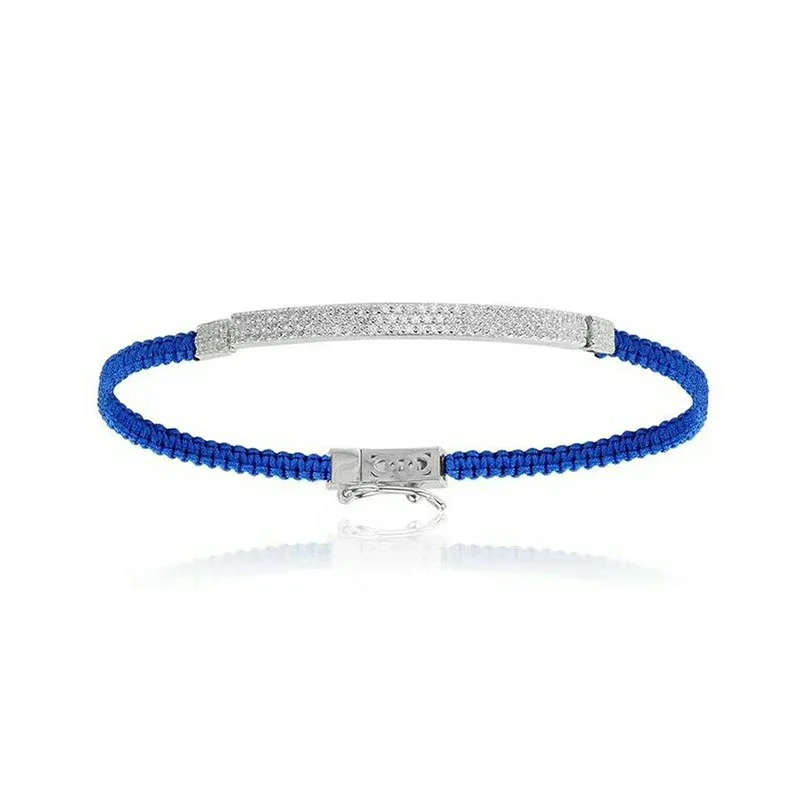 MeiBaPJ роскошный S925 Серебряный Синий вязаный браслет для женщин Свадебная